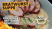 Bratwurst Suppe mit Senfsoße