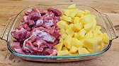 Festlich Rezept für Kartoffeln mit Fleisch zum Abendessen